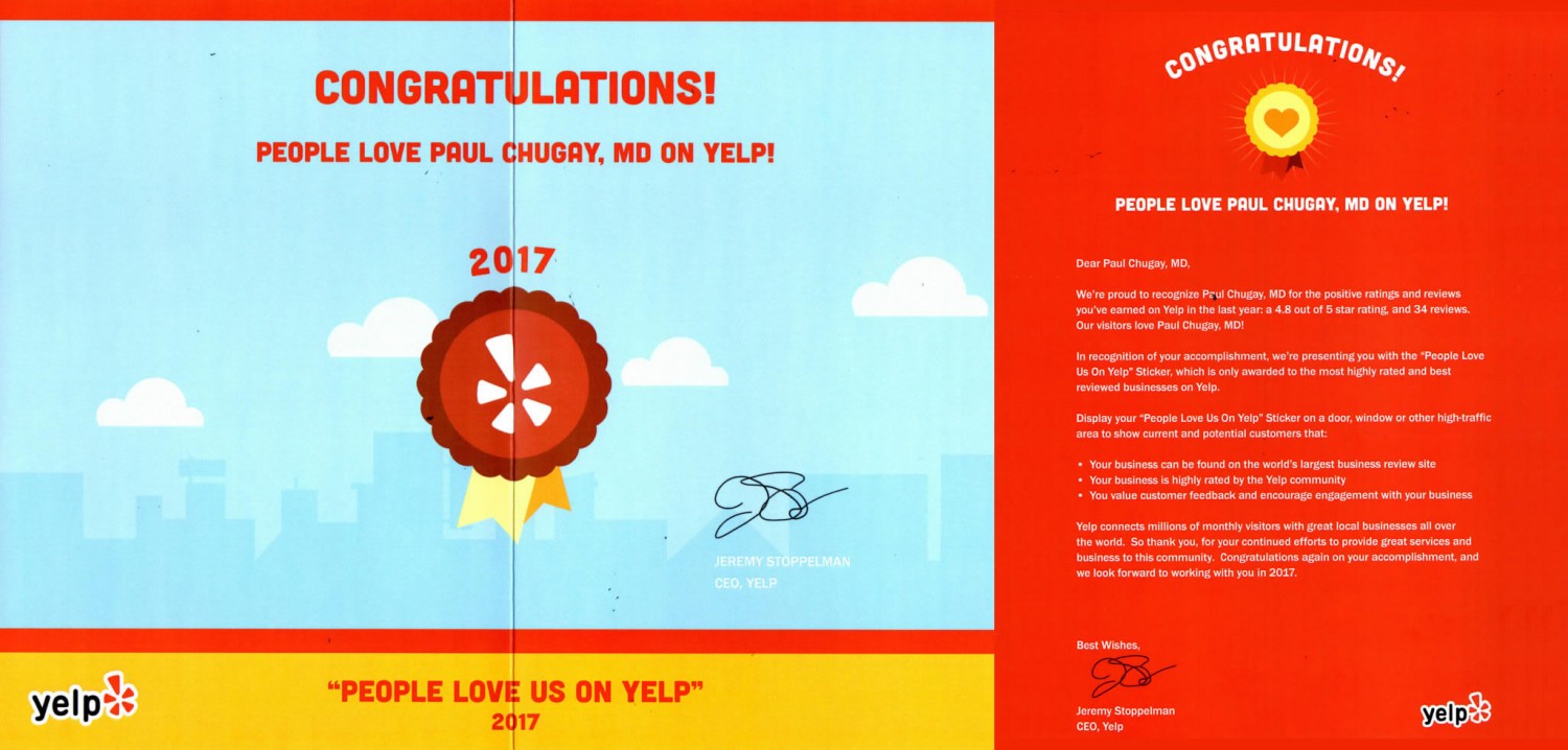 Lafayette Cosmetic Surgeon Yelp Awards & Recognition